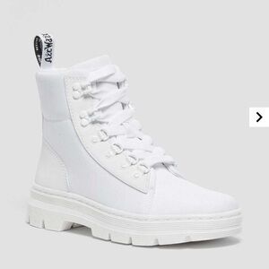 Dr. Martens White Womens Poly Boots